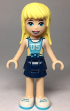 LEGO frnd301 Friends Stephanie, Dark Blue Layered Skirt, Medium Azure Jersey with White Number 