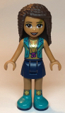 LEGO frnd348 Friends Andrea, Dark Blue Skirt, Dark Turquoise Vest and Music Notes Necklace Top