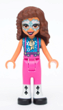 LEGO frnd447 Friends Olivia, Metallic Light Blue and White Face Paint, Bright Pink Pants, Black and White Boots