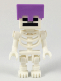 LEGO min065 Skeleton with Cube Skull - Medium Lavender Helmet