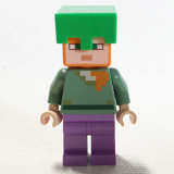 LEGO min089 Alex - Bright Green Helmet, Medium Lavender Legs