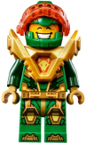 LEGO nex136 Aaron - Pearl Gold Armor, Trans Neon Orange Visor