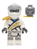 LEGO njo670 Zane - Legacy, Pearl Gold Armor Shoulder Pad, Flat Silver Head