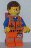 LEGO tlm026 Emmet - Wide Smile, with Piece of Resistance and Plate on Leg